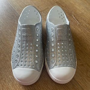 Girls Natives shoes size 13 silver glitter BRAND NEW